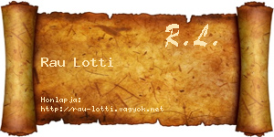 Rau Lotti névjegykártya